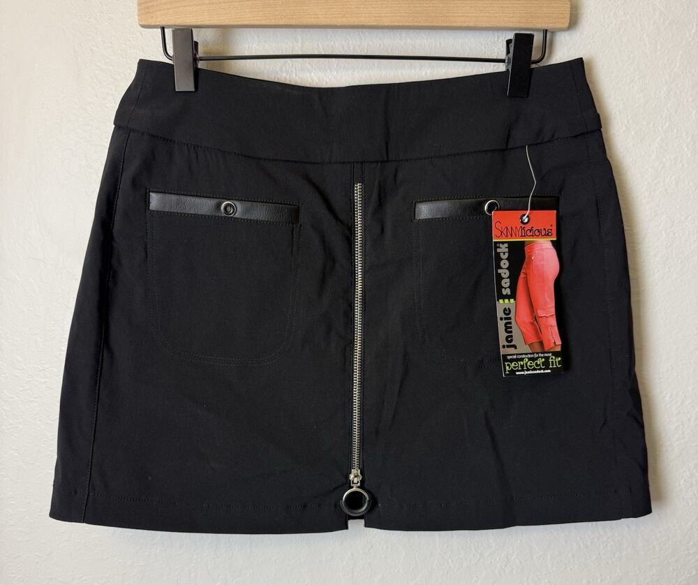 NWT Women's Jamie Sadock Skinnylicious Perfect Fit Golf Skort Black Size 6 $115